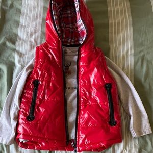 Bundle of girl puffer vest and Zara T-shirt